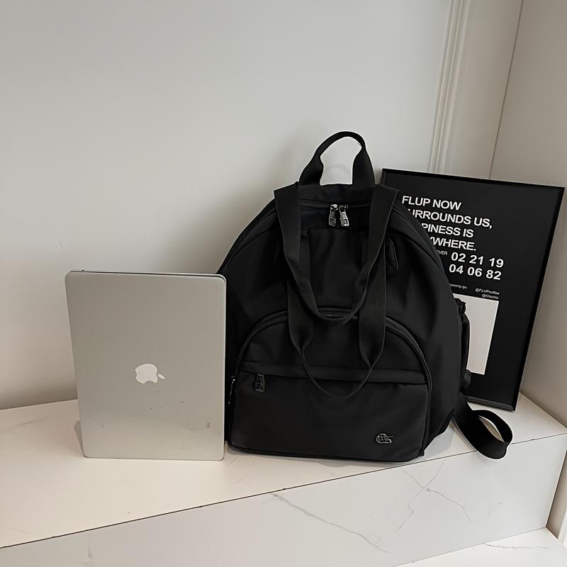 Product Introduction of Large Capacity Commuting Travel Shoulder Bag Fashionable Versatile Backpack Parent Bag Women's Casual Bag Oxford Cloth Handbag Adjustable Strap Zipper Closure 9