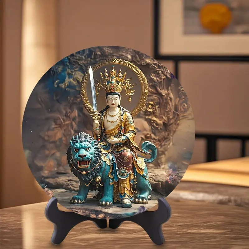 [3815 People Praise] Four Bodhisattva Manshu Puxian Guanyin Dizang King Decoration Gift Study and Bedroom Chinese Style Table Decoration for Friends Elders