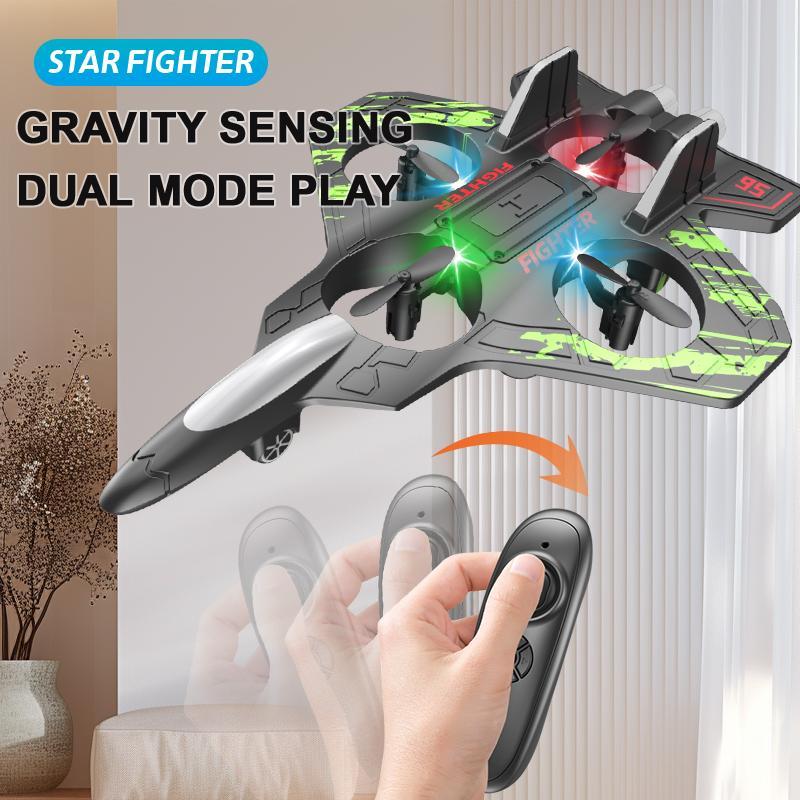 Product Introduction of Remote Control Airplane, 1 Count 4-axis Drone with Remote Control, Foam Glider, Gravity Sliding Airplane, Outdoor Electric Remote Control Toys for Christmas & Birthday Gift, Gift for Boyfriend, Men's Gift 4
