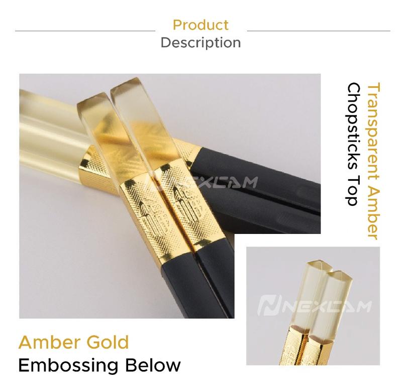 Product Introduction of Gold Alloy Chinese Chopsticks With Slip Resistant Chopstick Tip 2
