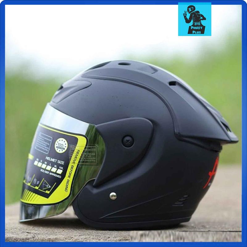 Mũ bảo hiểm 3/4 Asia có kính chống nắng Nam Nữ