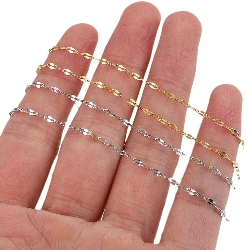  Dây chuyền titan nữ đơn giản không mặt dây mắt xích dẹp thời trang trắng vàng sáng màu lấp lánh hjhjshoptrangsuc 