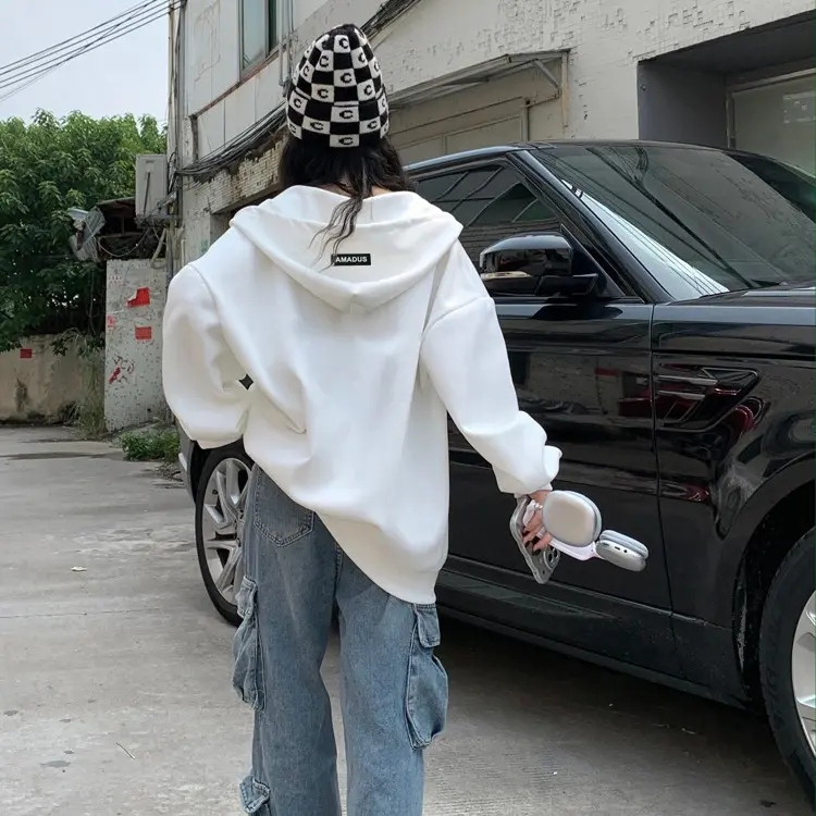 Áo Hoodie Zip Basic Tag cao su Amadus Local Brand Nam Nữ AD08 4