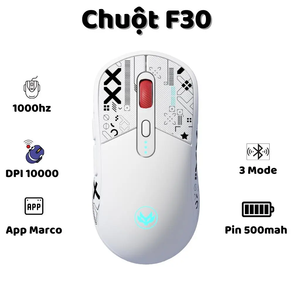 Chuột silent gaming không dây Atas F30 – 3 mode kết nối (không dây, bluetooth, có dây) – Pin 500mAh - dùng cho điện thoại, máy tính, macbook | BigBuy360 - bigbuy360.vn Chuột silent gaming không dây Atas F30 – 3 mode kết nối (không dây, bluetooth, có dây) – Pin 500mAh - dùng cho điện thoại, máy tính, macbook | BigBuy360 - bigbuy360.vn