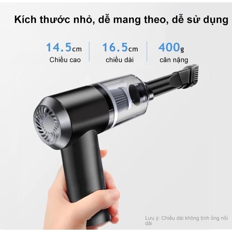 Máy hút bụi cầm tay mini hút cực mạnh 6000PA-Máy hút bụi không dây tiện lợi cho việc di chuyển au bàn thờ, ô to, khe