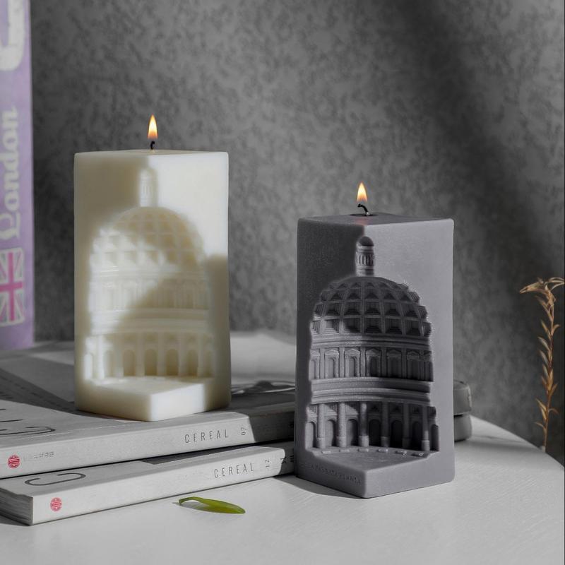 Product Introduction of Roman Architecture Tower Shaped Candle, 2 Counts/set Creative Column Shaped Scented Candle, Decorative Candle for Home Living Room Bedroom 2