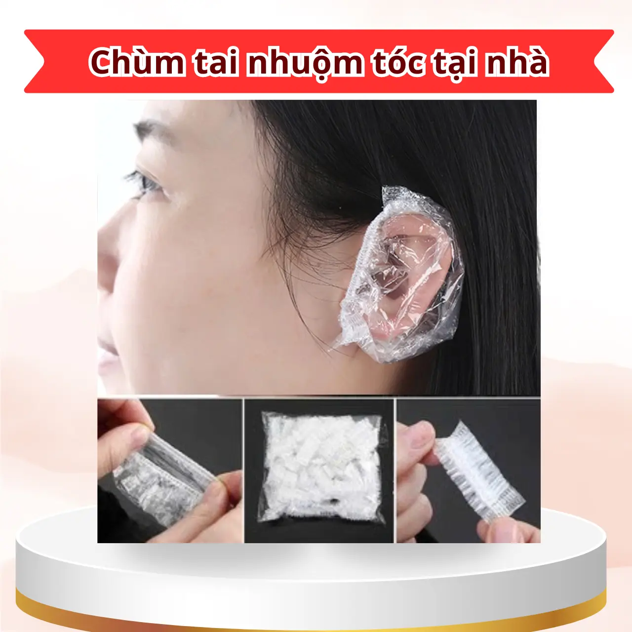 1 đôi chùm tai tránh dính màu nhuộm khi nhuộm tóc - dụng cụ nhuộm tóc