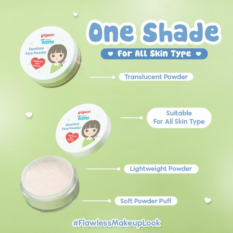 PIGEON TEENS - Loose Powder Bedak Tabur Bedak Remaja Squalane|Acne Ranger|Bright Heroes 2