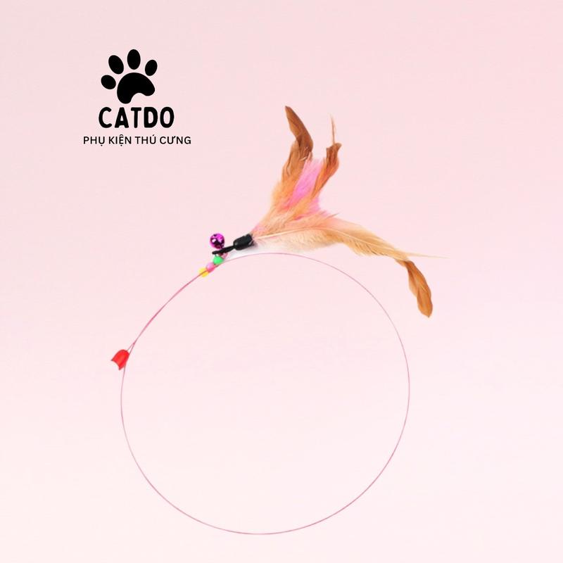 Cần câu mèo gắn lông vũ, đồ chơi giảm stress cho mèo - Catdo - C04.3