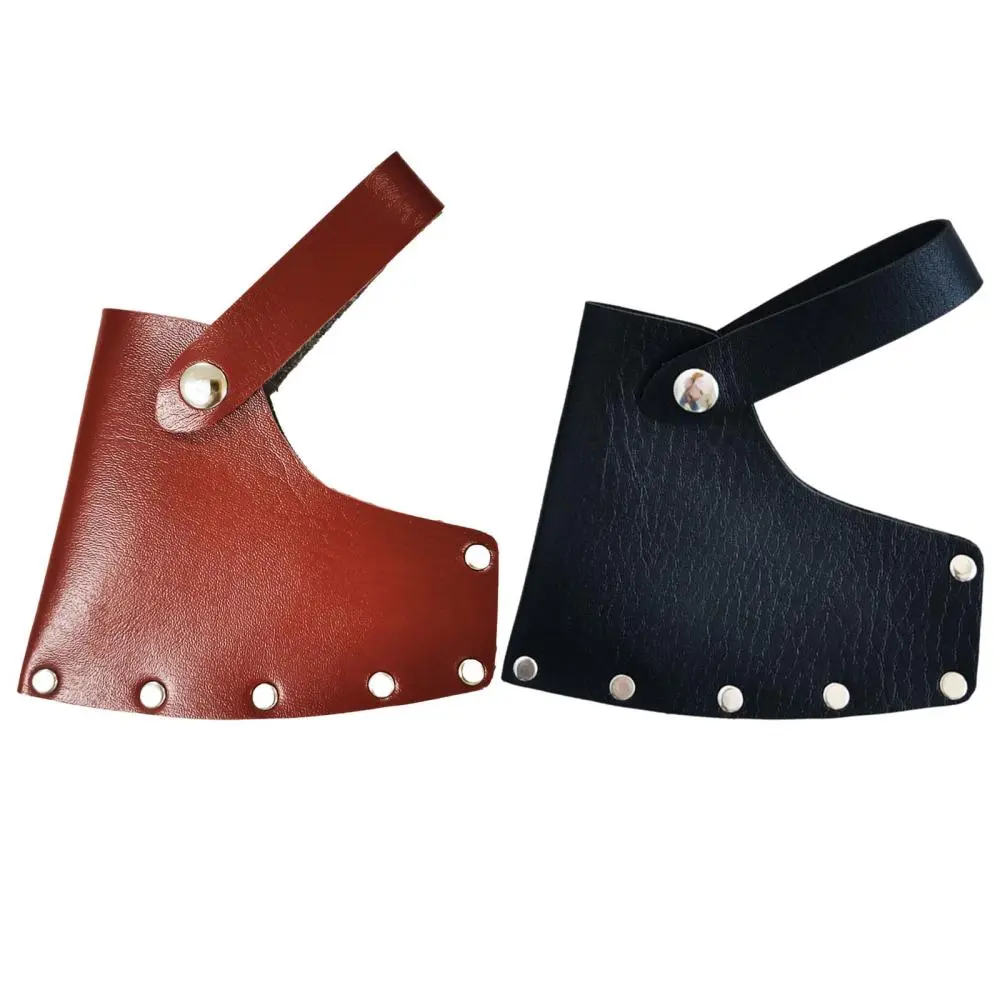 Axe Head Sheath Hunting PU Leather Essential Tool Woodworking Sleeve Camping Lumberjack for Outdoors Work Axe Head Holster