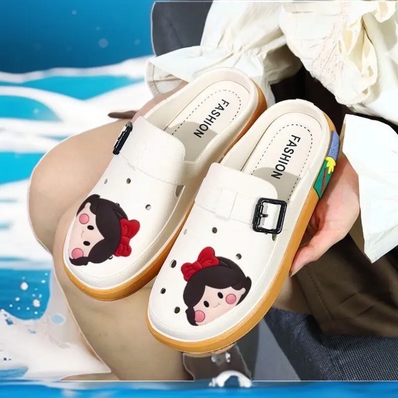 039 Giày Lỗ Bao Đầu nữ 2024 đế dày mùa hè 2 màu DéP Shoes