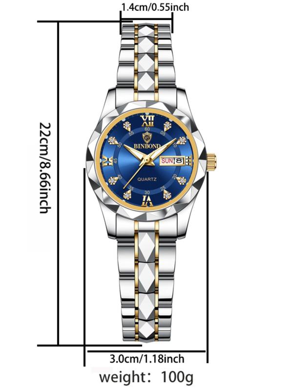 Women's Elegant Fashion Round Dial Analog Quartz Watch, Fashion Watch for Party, Daily Clothing Decor, Trendy All-match & Exquisite Watch for Birthday Gift 1