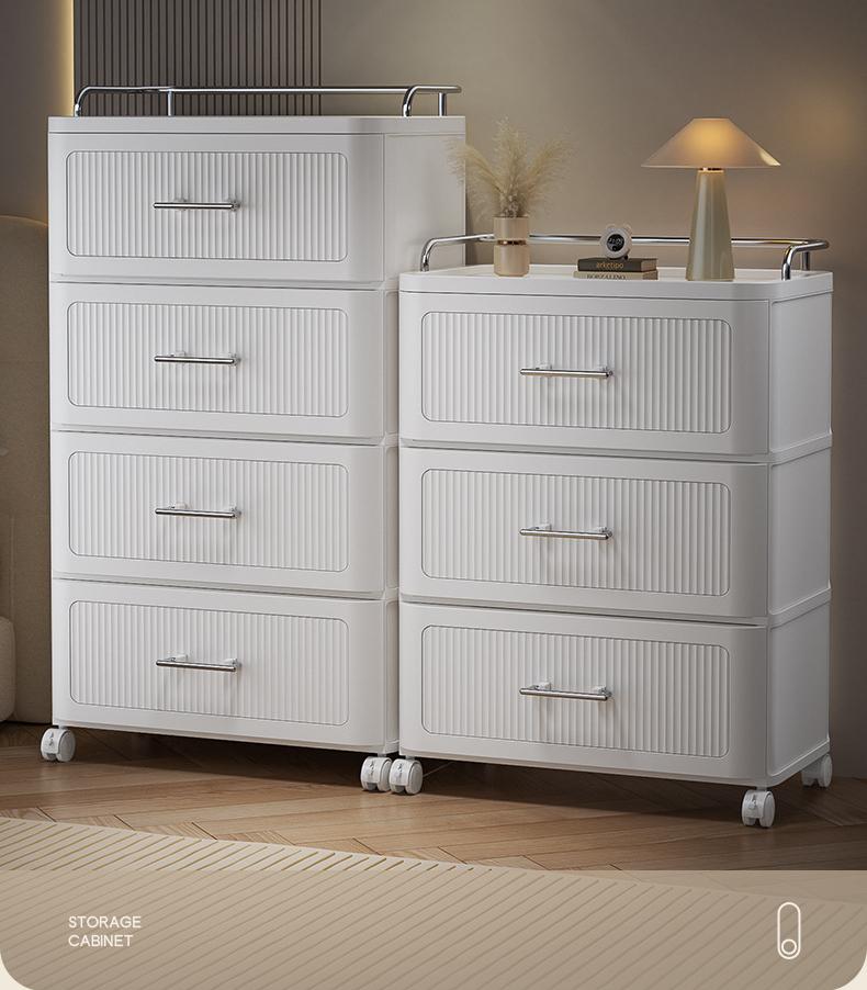 Product Introduction of Multi-Functional Drawer Storage Cabinet Household Storage Cabinet Organizing Cabinet Multi-Layer Toy Snack Movable Storage Rack 0