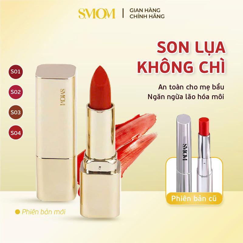 [Bản Nâng Cấp] Son Lụa SMom Không Chì, Mềm Mịn Dưỡng Môi, An Toàn Từ Thiên Nhiên
