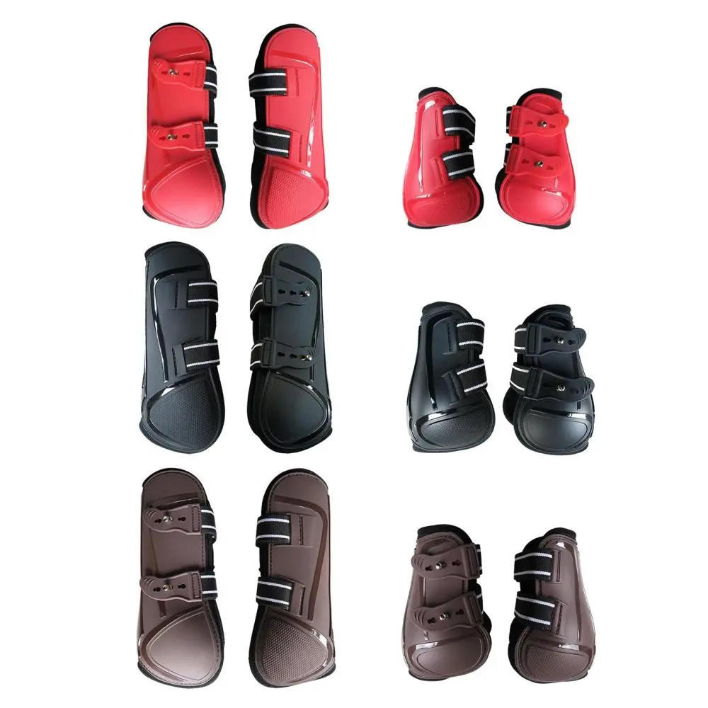 Horse Tendon Fetlock Boots Front Hind Legs Set of 4 Riding Jumping Dressage Equestrian Competition Adjustable Brace Protective Feet Guards
