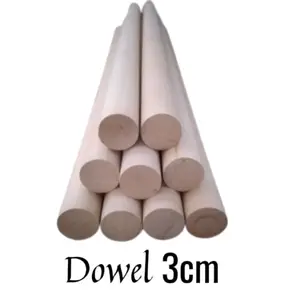 Dowel Kayu Mahon 3cm Panjang 70 Bahan Baku Kayu Kerajinan DIY Balok