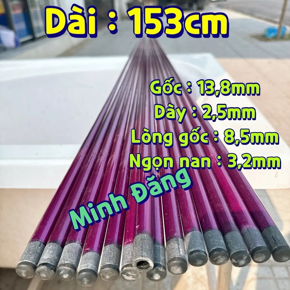 NAN cacbon TÍM: 80cm - 110cm - 125cm - 140cm - 153cm - 165cm siêu dẻo / hàng đẹp - xả gió tốt . Làm diều và cần câu