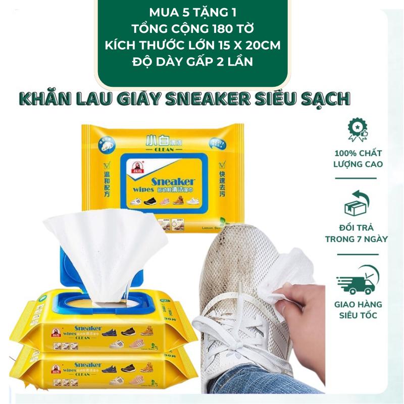 Giá sỉ 6 Bịch Khăn giấy lau giày M.H.DUCK phù hợp mọi loại da Không gây bạc màu Hương chanh Mỗi bịch 30 chiếc . hộp lau giày
