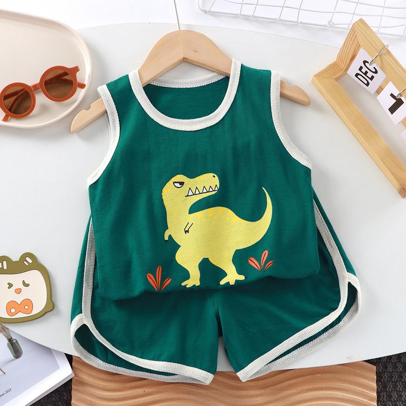 Bộ Đồ Vest Trẻ Em, Không Tay, Chất Liệu Cotton, Cho Bé Gái Và Bé Trai, Phong Cách Hàn Quốc, Quần Áo Trẻ Em Mùa Hè Mới, Hai Mảnh, Bán Buôn Có Sẵn 5