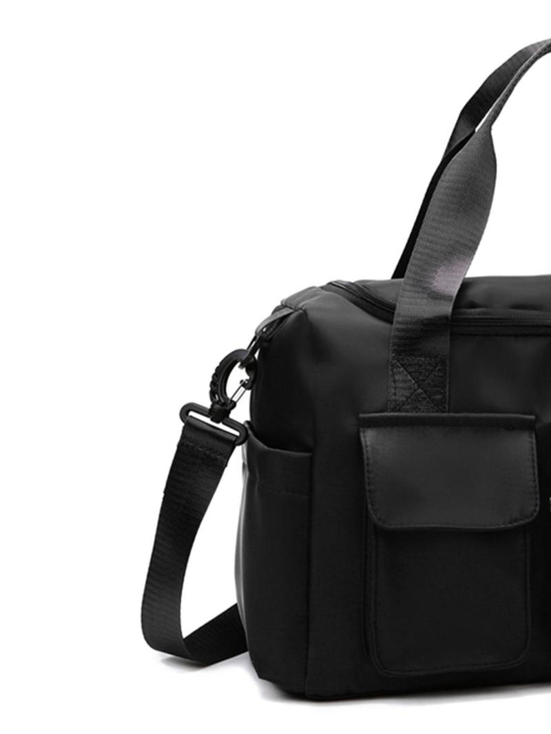 Product Introduction of Large Capacity Multi-pocket Travel Bag, Lightweight Storage Short-distance Sports Fitness Bag, Casual Solid Color Travel Bag for Men & Women 8