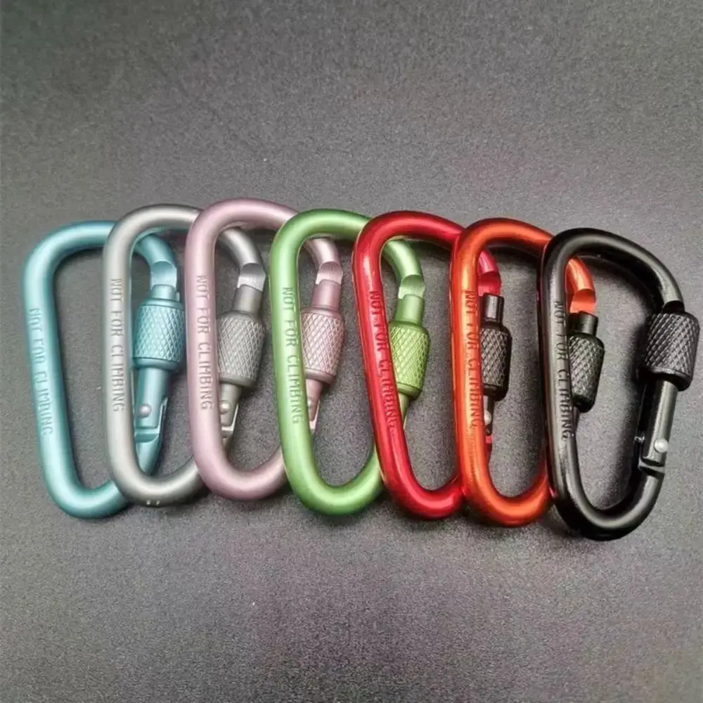 Fishing Accessories D-shape Quick Release Carabiner Aluminum Alloy Electrophoresis D Type Carabiner Sturdy Protect Outdoor Sports Buckle Outdoor Camping