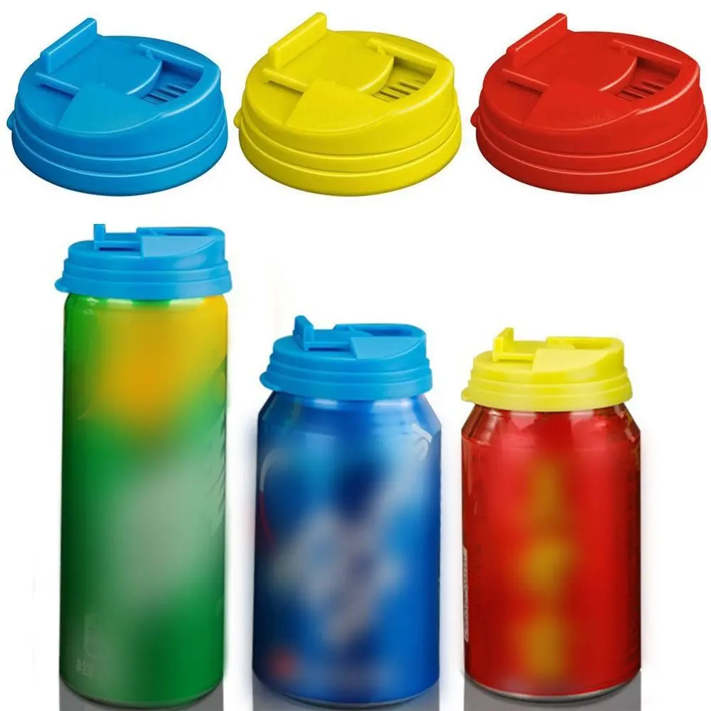 Tin Can Lids Covers Reusable Bottle Top Lid Plastics Soda Can Covers Leak Proof Can Caps Drink Soda