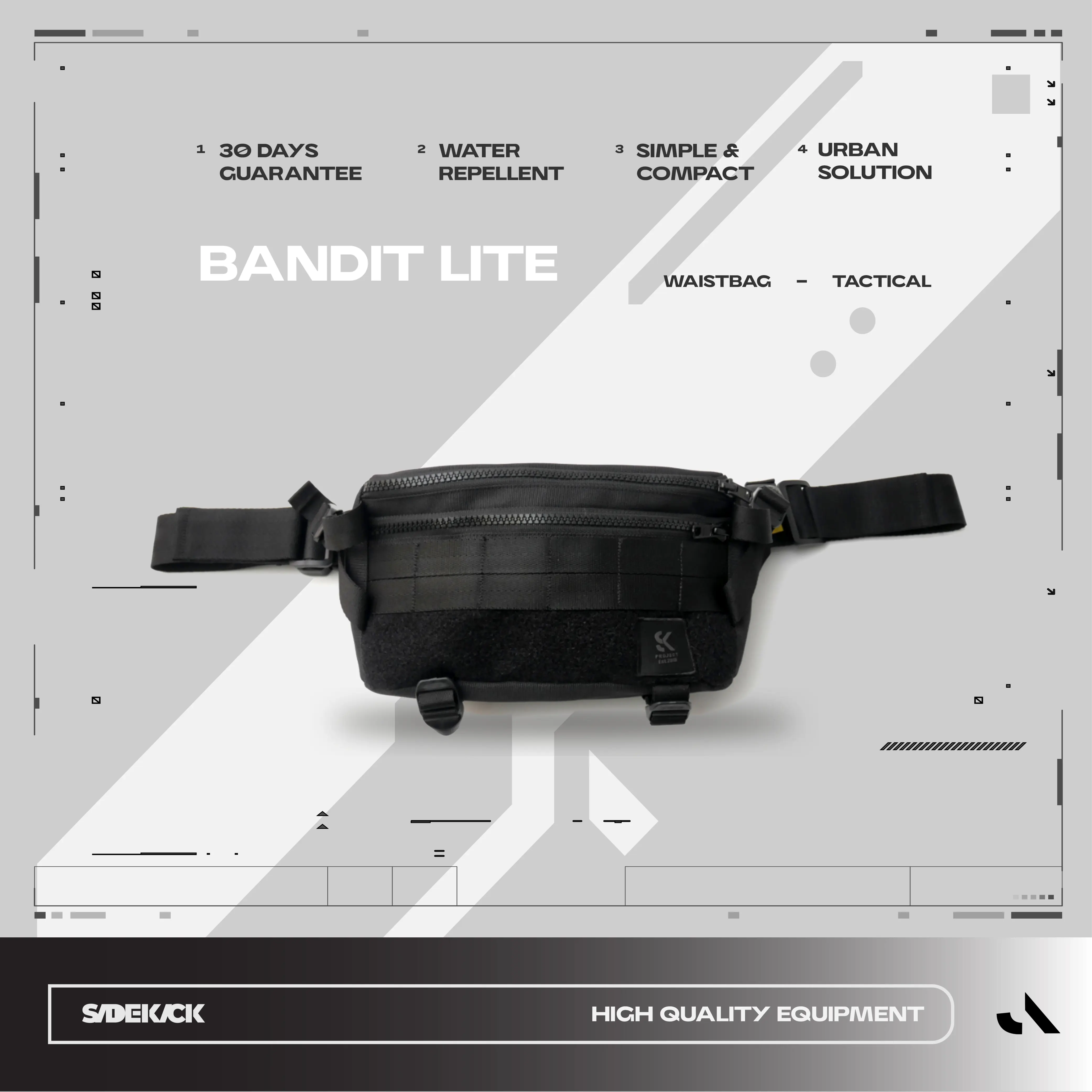 Sidekick project Tas Pinggang Pria BANDIT LITE - waistbag - Taspinggang - techwear Cowok