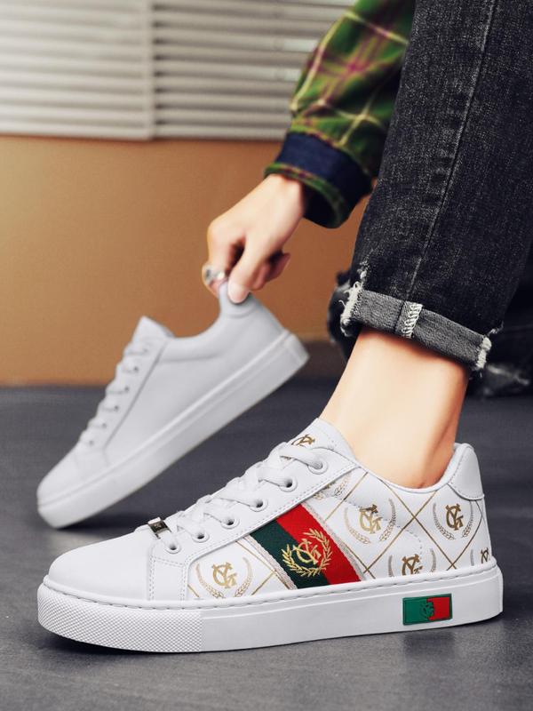 Men's Fashionable Lace Up Low Top Sneakers, Casual Comfortable Sports Shoes for Daily Wear, Trendy All-match Sneakers for Men, Closed 5