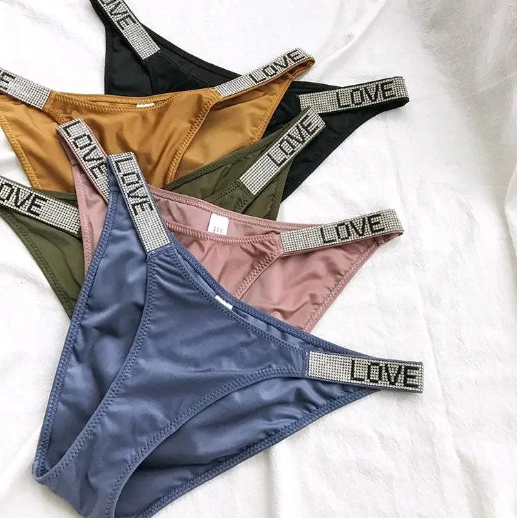 FINETOO Celana Dalam Wanita Katun Low Waist Letter Print Nyaman & Stretching 8