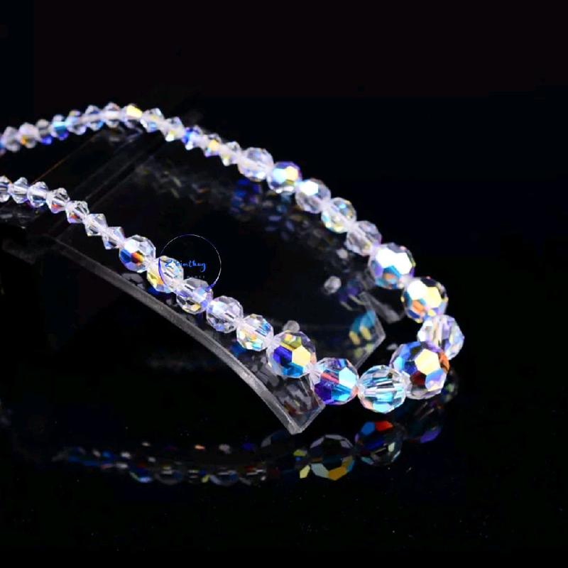 Vòng cổ Pha lê Swa Áo cao cấp mặt hạt tròn sáng lung linh 3