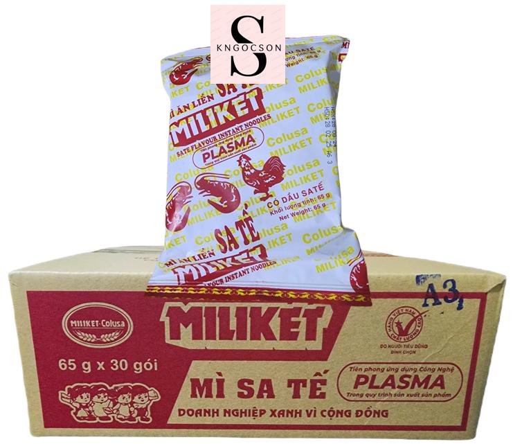 Thùng 30 gói 65g Mì Miliket Sa Tế Giấy Colusa - Sản Xuất Tại Việt Nam Cay