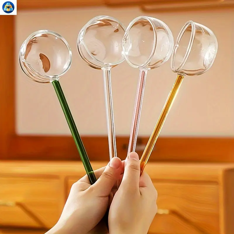 C&S     1pc Crystal-Clear Glass Soup Spoon featuring a Durable High-Quality Borosilicate Glass Handle and a Sleek Flatware Design. Ideal for Serving Soups, Salads, and Desserts, this spoon is an Essential Kitchen Utensil and an Elegant Dining Accessory