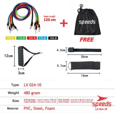 Resistance Bands 11 in 1 Set Tali Pembantu Fitness Gym Power SPEEDS 024 ...