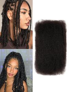 50g Human Hair Afro Kinky Curly Ponytail Extension, Natural Looking Fluffy Hair Extensions for Women, Human Hair Hairpiece for Daily Use