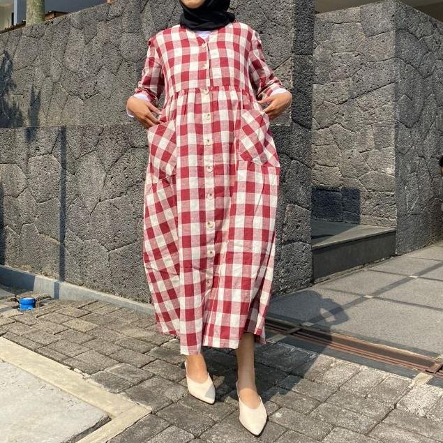 Gambar Asiro Biya Maroon Tunik Linen Wanita dari Asiro Kota Bandung Tokopedia