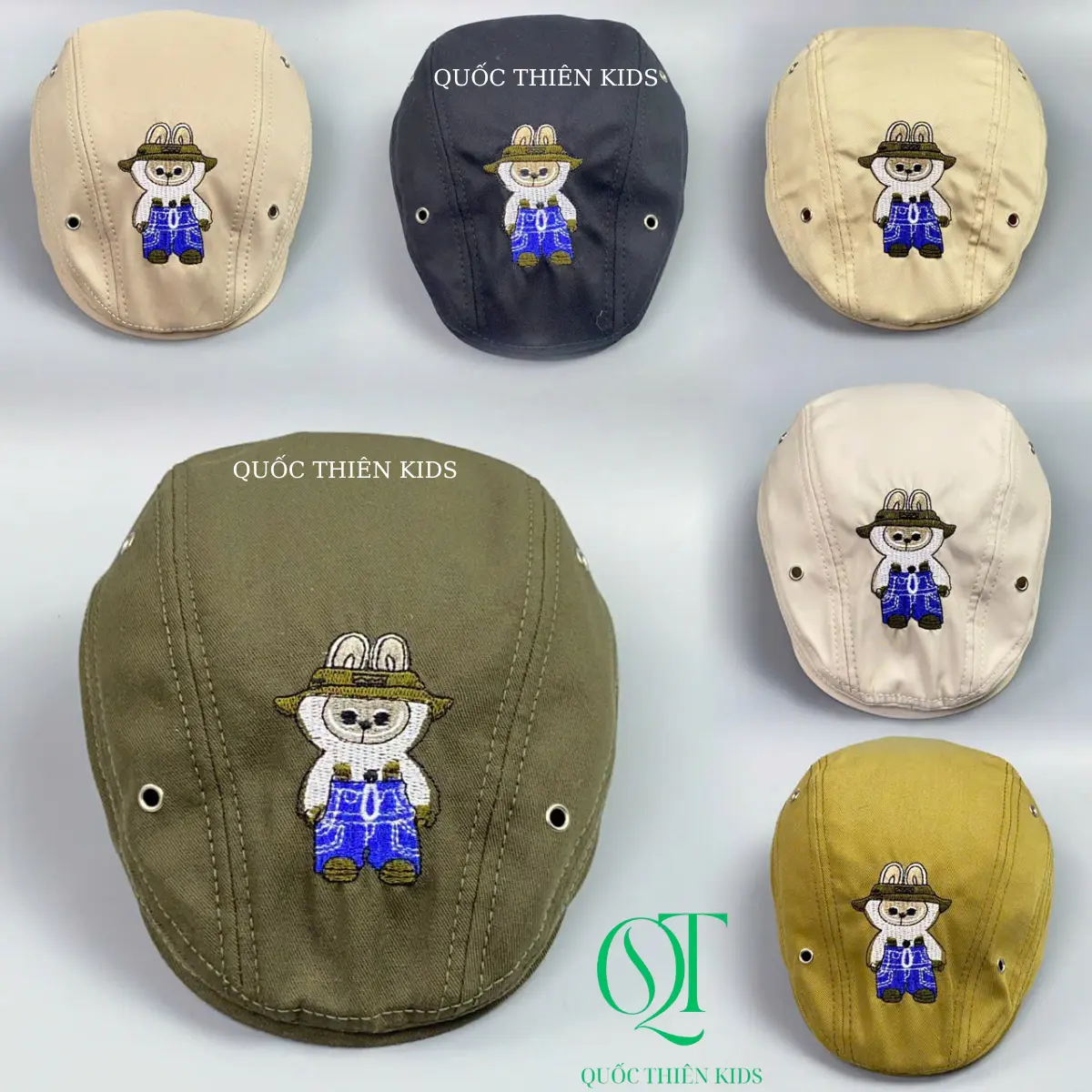 [Mũ nón trẻ em 3-8 tuổi ] Mũ beret thêu hình LABUBU cho bé , nón cóc thêu hình xinh cho bé - Ms QT61