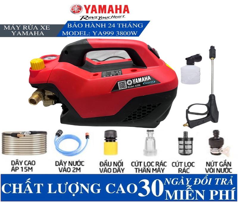 Máy rửa xe áp lực cao YAMAHA - YA999 công suất 3800W tặng kèm bình tạo bọt tuyết và khớp nối dài - Máy xịt rửa cao cấp