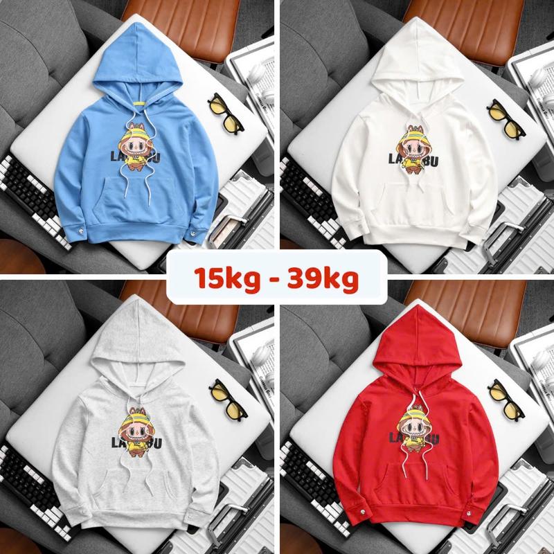 Áo Hoodie Cho Bé Trai Có Mũ In Hình LaBuBu Vải Da Cá Dễ Mặc Dày Dặn Cho Bé Từ 15-39kg J626