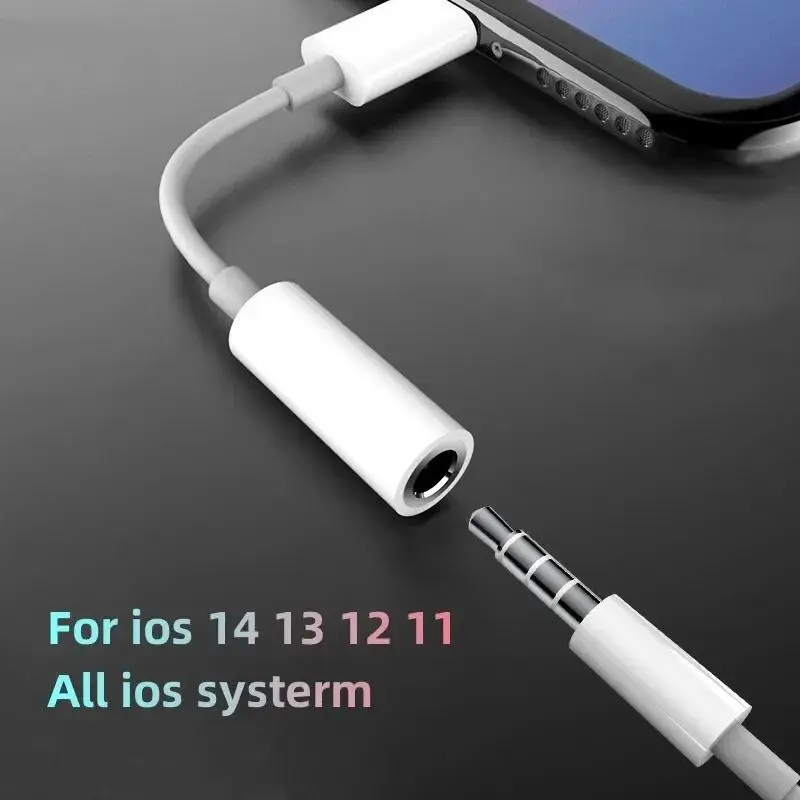 Bộ Chuyển Đổi Đầu Nối Tai Nghe Giắc Cắm, Bộ Chuyển Đổi AUX 8pin Sang 3.5mm, Dành Cho iPhone 15 14 13 12 Pro Max Mini XS XR X, Có Tính Năng Chiếu Sáng, Sang 3.5 mm Phụ Kiện