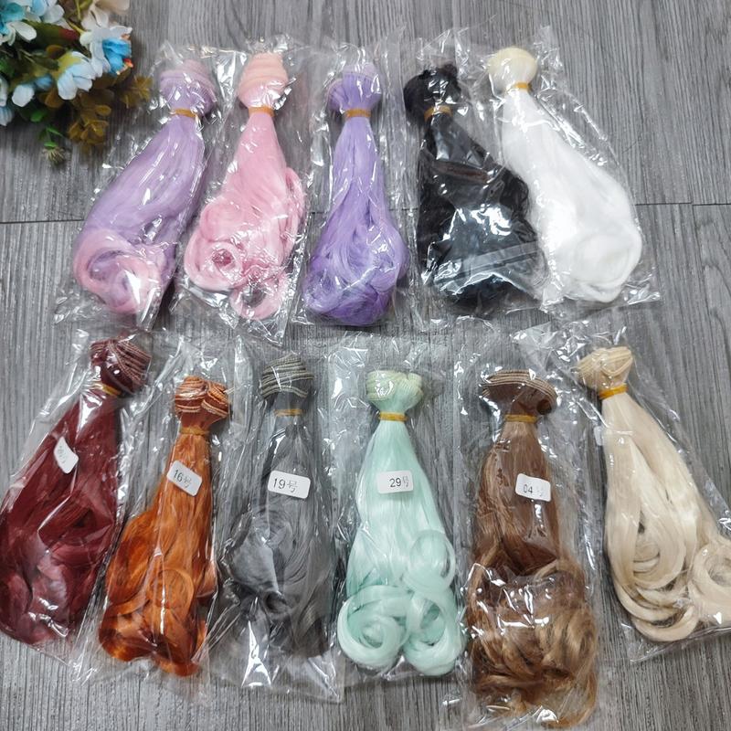 Tóc Giả Búp Bê Kích Thước 15*100cm kiểu tóc giả dệt đầu đuôi xoắn ốc phụ kiện may tóc giả búp bê 1 8,1 6,1 3 Đồ Chơi Toy