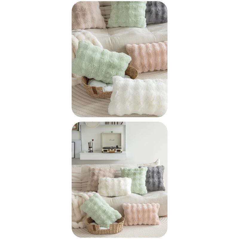 Product Introduction of Simple Imitation Rabbit Hair Plush Cushion Cover Warm Bubble Velvet Pillow Case Soft Sofa Pillowcase Home Decor 27