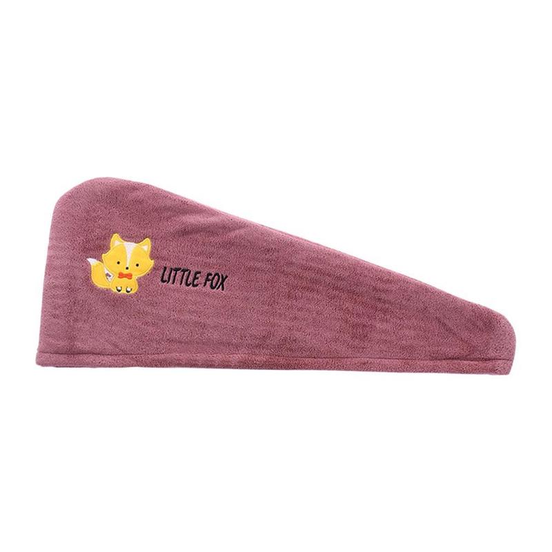 Product Introduction of Hair Drying Cap Towel Women Thicken Absorbent Shower Cap Coral Fleece Cute Animal Embroidery Quick-Dry Bathroom Towel 28