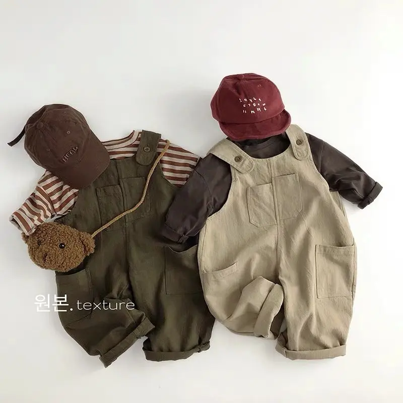 Quần Yếm Trẻ Em, Phong Cách Phương Tây, Dễ Phối Đồ Thích Hợp Cho Mùa Xuân Và Mùa Thu, Cho Bé Trai Và Bé Gái, Một Mảnh, Dáng Rộng Vừa Vặn, Làm Bằng Bông, Quần Trẻ Em, Thích Hợp Cho Mùa Xuân Và Mùa Thu, Đồ Dùng Trẻ Em