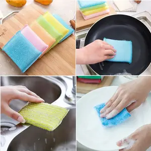 Spons Cuci Piring Warna Warni Spon Sabut Jaring Alat Dishwashing Sponge Dapur Masak Busa Serbaguna