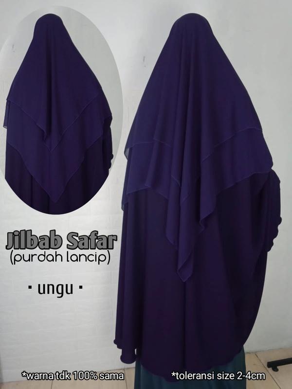 Jilbab Safar Purdah Lancip PREMIUM jetblack & new fortaleza Hitam Muslim 1