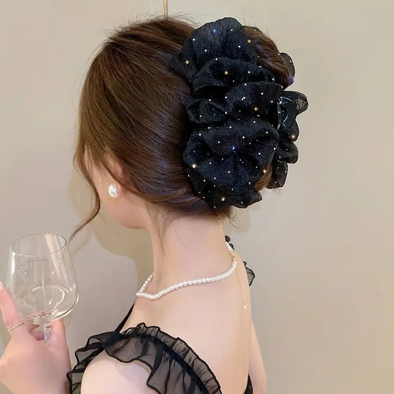 Kẹp Tóc Lưới, Hình Đám Mây, Phụ Kiện Tóc Dễ Phối Đồ Cho Nữ, Hoa Xốp Voan, Nơ Lớn Sang Trọng, Phụ Kiện Tóc, Kẹp Tóc Seersucker