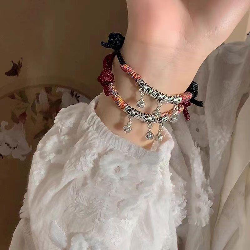 Vòng tay mặt dây chuyền đan, dây bện màu đỏ và đen, thời trang và cổ điển, phụ kiện nam chiasẻ  vòngtay vòng  tay  chỉ  ngũ  sắc vòng  tay  cặp  đôi vong  tay  ngusac vòng  ngọc  với  vòng  vàng