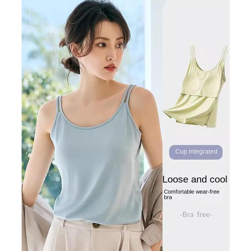 Women Summer with Chest Pads bra Pure Desire Style U-Neck Slim-fit ...
