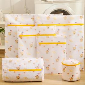 Cartoon Bear Pattern Laundry Bag Set, 6 Counts/set Multi-functional Mesh Laundry Bag, Anti-deformation Washing Bag for Home Laundry Room