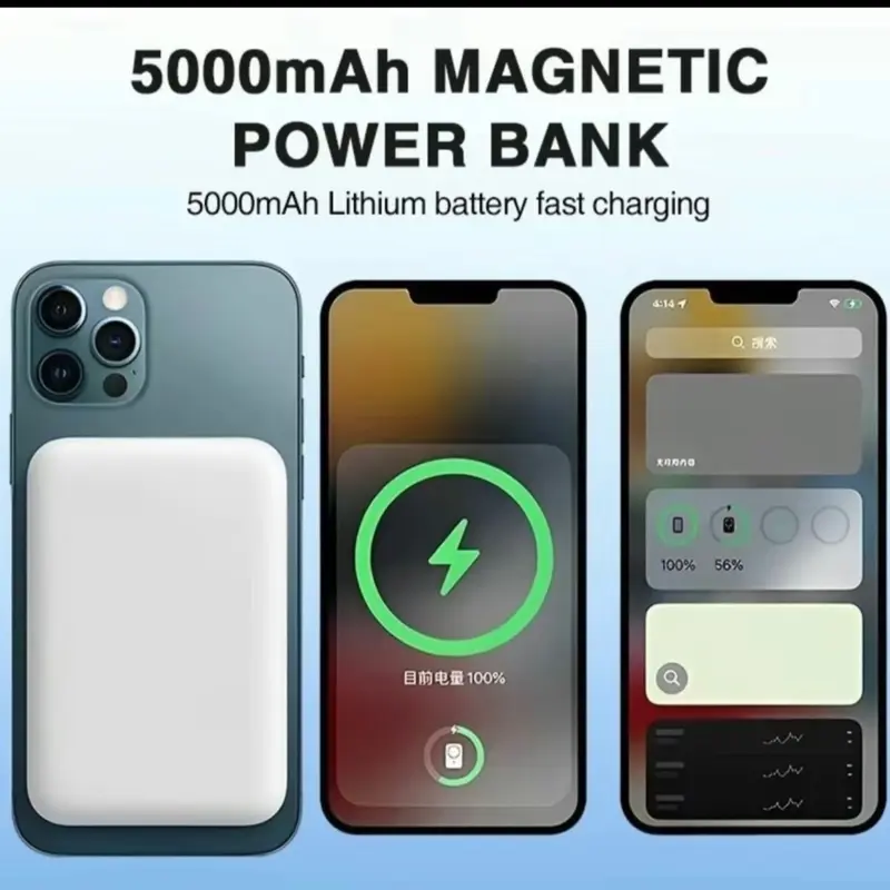 10k-pin Sạc dự phòng từ tính không dây                          10.000mah hỗ trợ IP-X/Xs/Xsmax đến IP15promx/samsung/notes/Z pold/S/Oppo/Find3/Huawei P30 pro tặng kèm 1 dây sạc 1 vòng từ tính titan 4